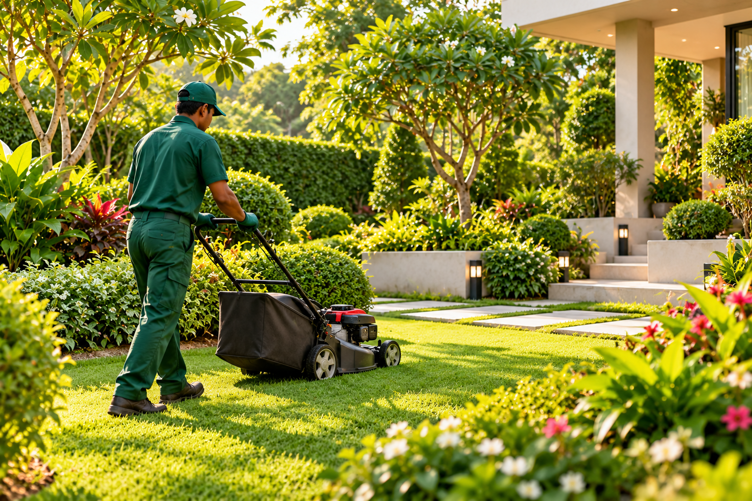 Green garden space representing landscape maintenance services