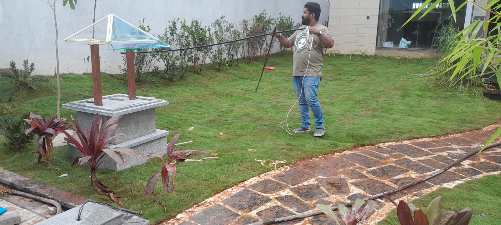 Outdoor landscaping project