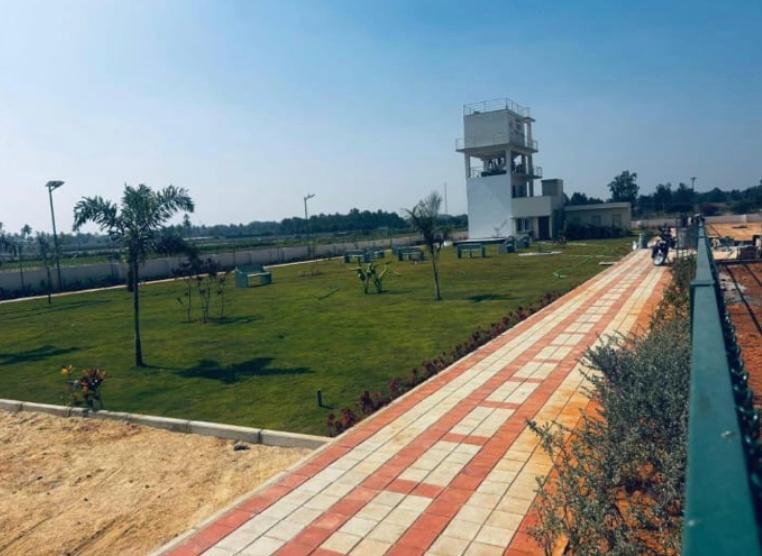 Completed landscaping and greenery